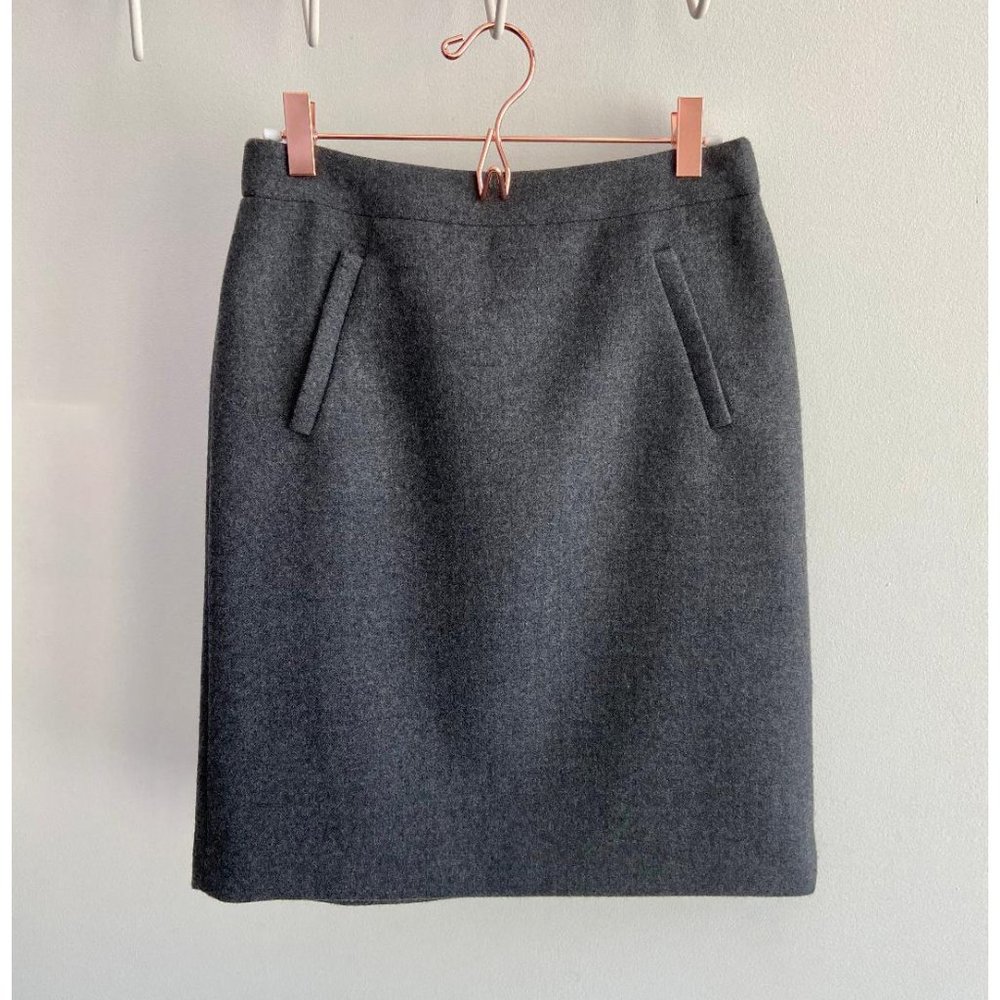 J. Crew Wool Charcoal Gray Pencil Skirt